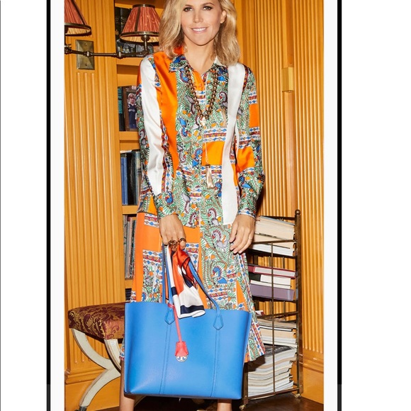 Tory Burch Perry Pink Tri Compartment Large Tote! Used Once! Retail $448 - Picture 9 of 16